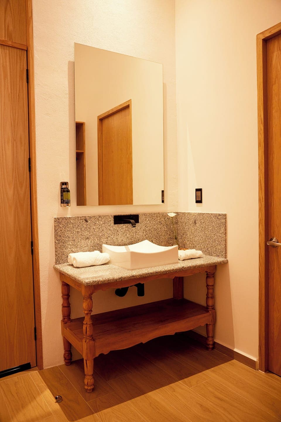 Shower, eco-friendly toiletries, towels, soap