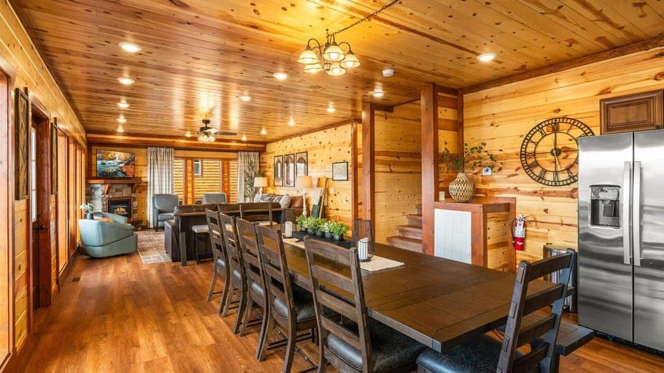 Stairs lead up to bedrooms