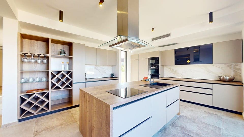 Villa Olives | Private kitchen | Full-size fridge, microwave, oven, stovetop