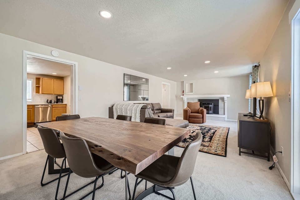 Open living and dining area 