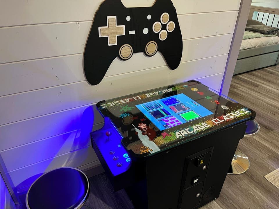 Retro arcade machine bringing nostalgic gaming fun to the room.