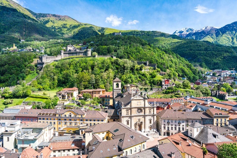 Panoramic view of the old town and the beautiful Collegiata church