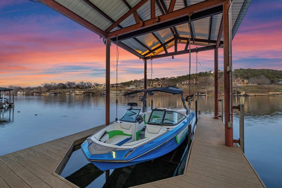 Private Dock – Please note, the boat pictured is not included with the rental. However, you’re more than welcome to bring your own and dock it here!
