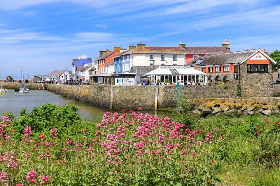 Aberaeron River Aeron and harbour leading out to sea
