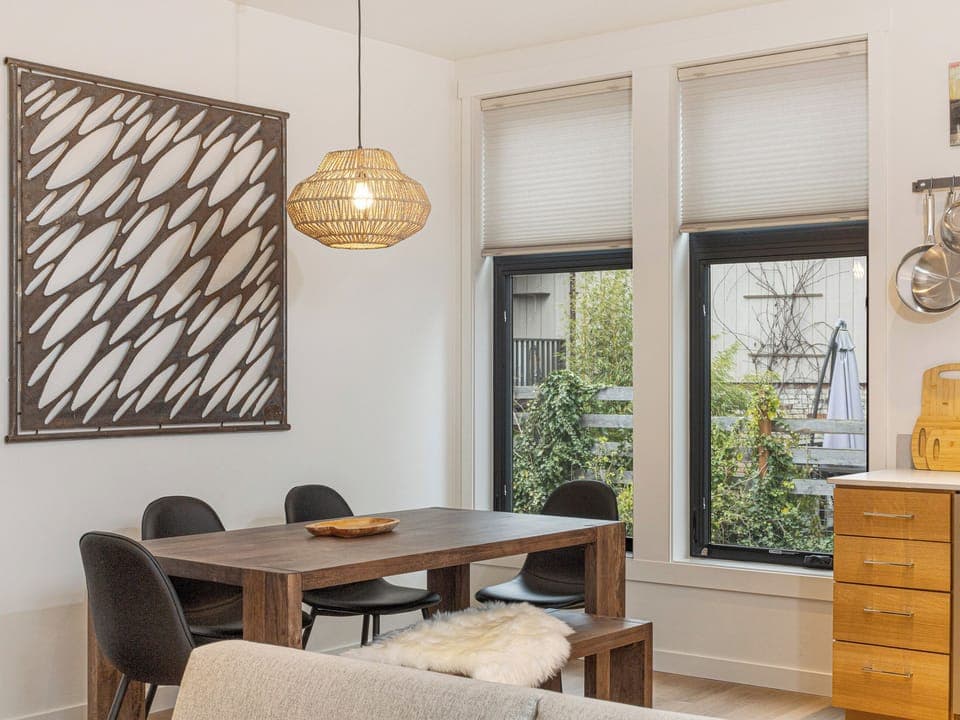 Dining area with courtyard view