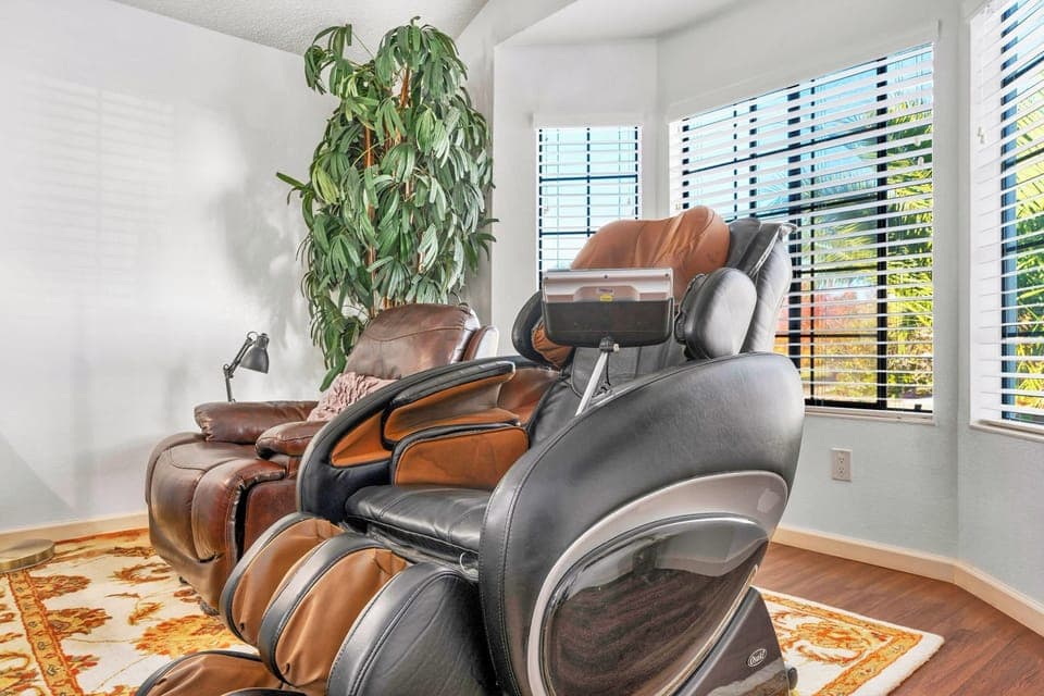 Relaxation Duo: Experience Ultimate Comfort with Our Massage Chair and Cozy Reading Chair
