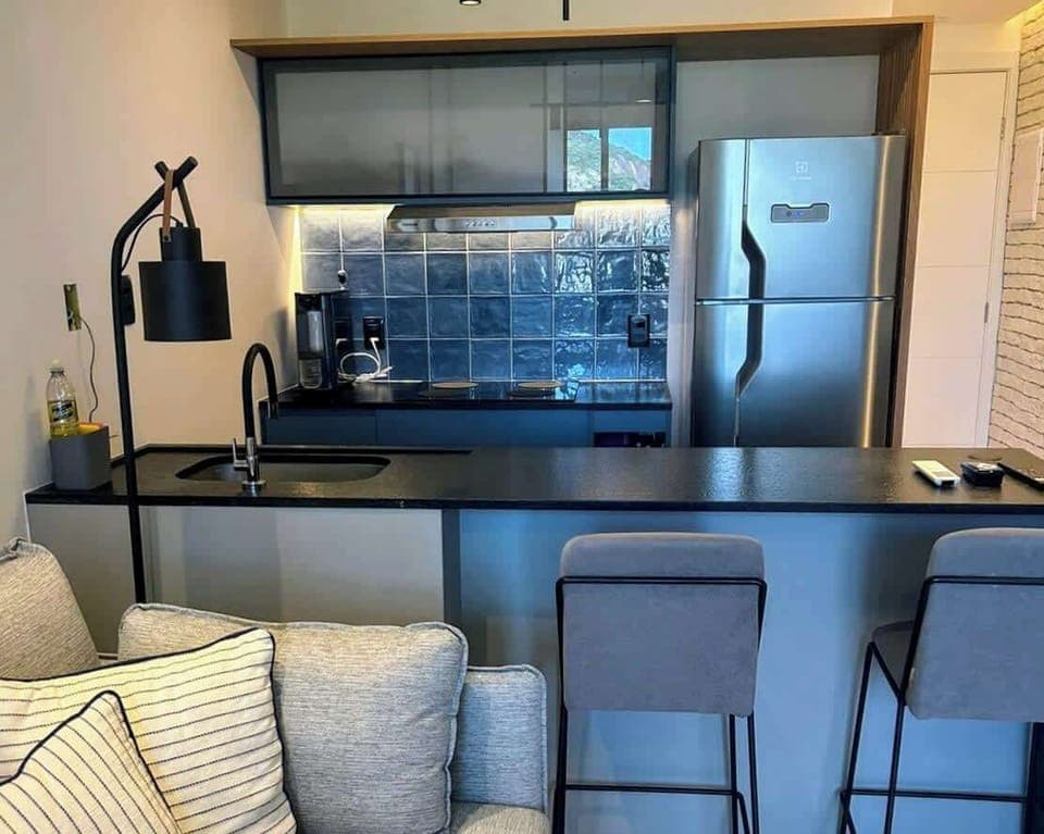 Induction stove, multifunction oven/microwave/airfryer, drinkable filtered water, and frost-free refrigerator, new kitchenware.

Retractable outlets embedded in countertop. High-back, cushioned high chairs.