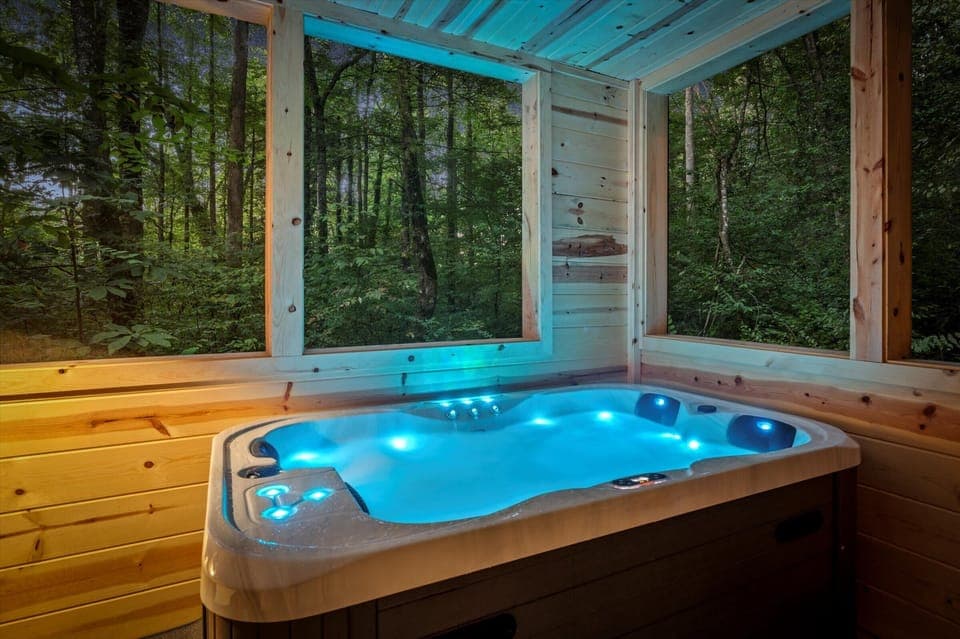 Cozy indoor retreat with calming views of the natural surroundings.