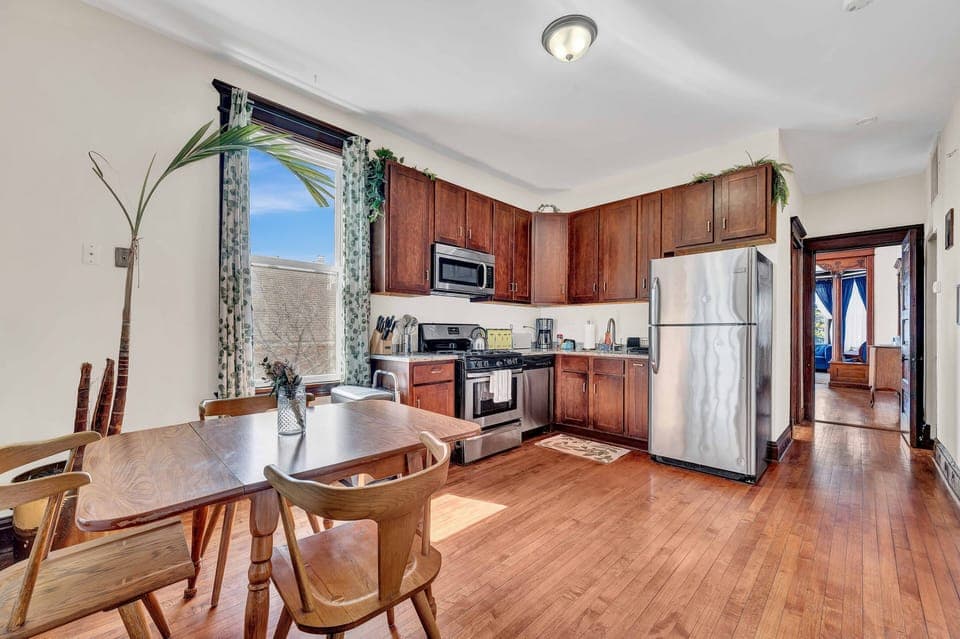 Indoors, Hardwood, Floor, Dining Room, Dining Table