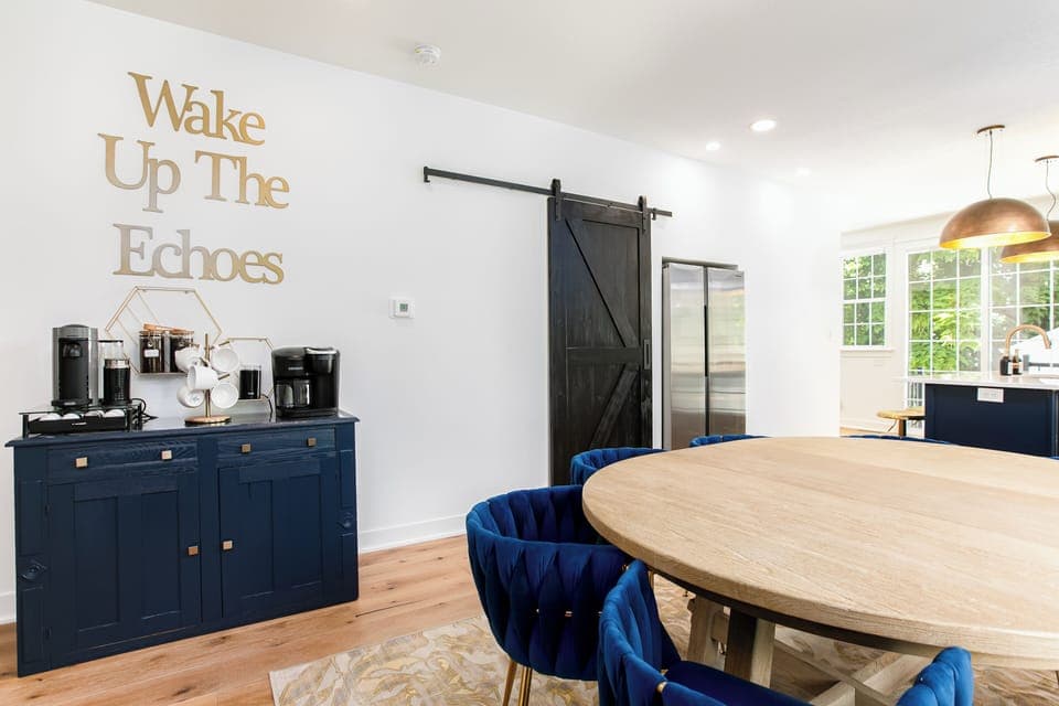 Open concept living area with dining room. 