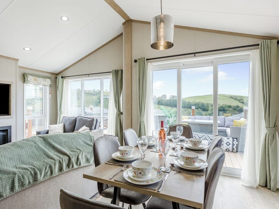 Open plan living space | Hillfort Lodge, Llanrhystud