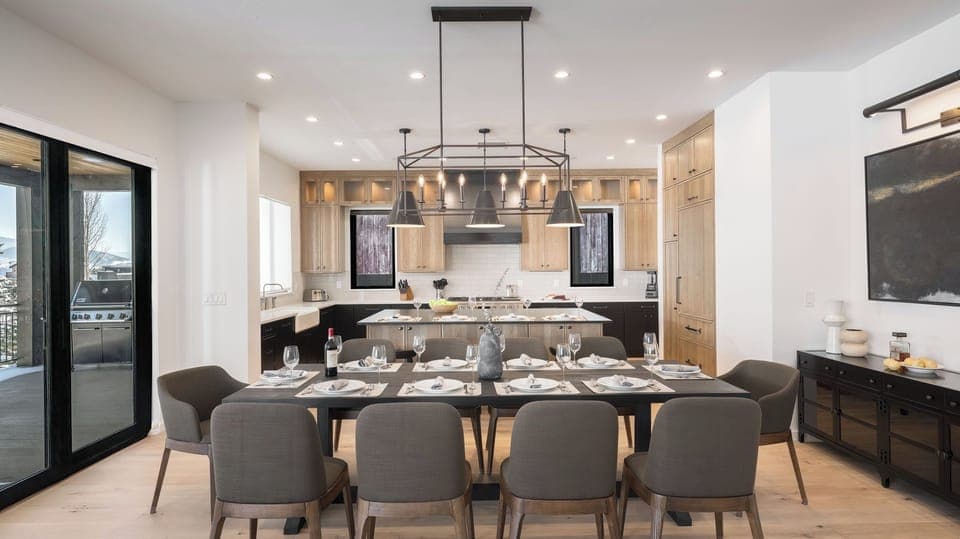 Large dining table for ten persons