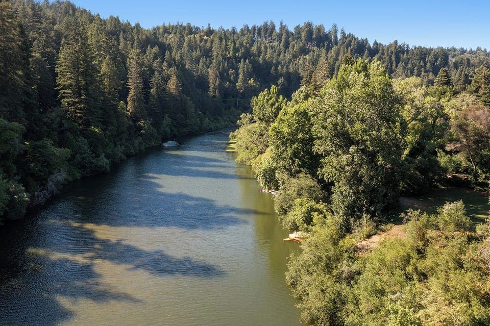 The Russian River in July - while the summer dams are in place.