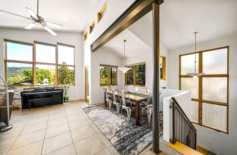 The dining room comfortably seats up to eight—perfect for shared meals.