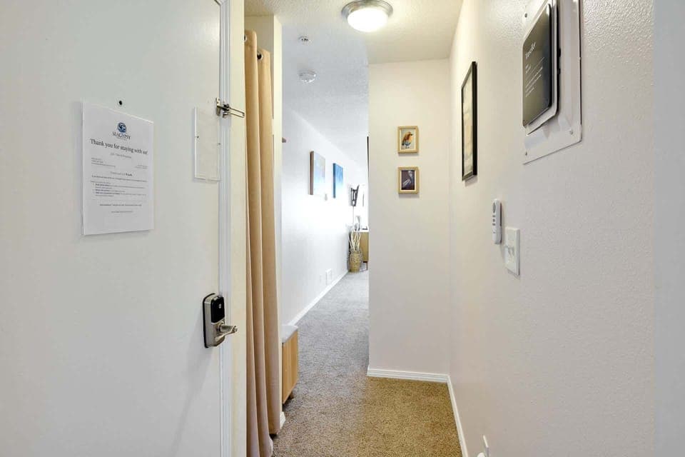 Looking down the hallway