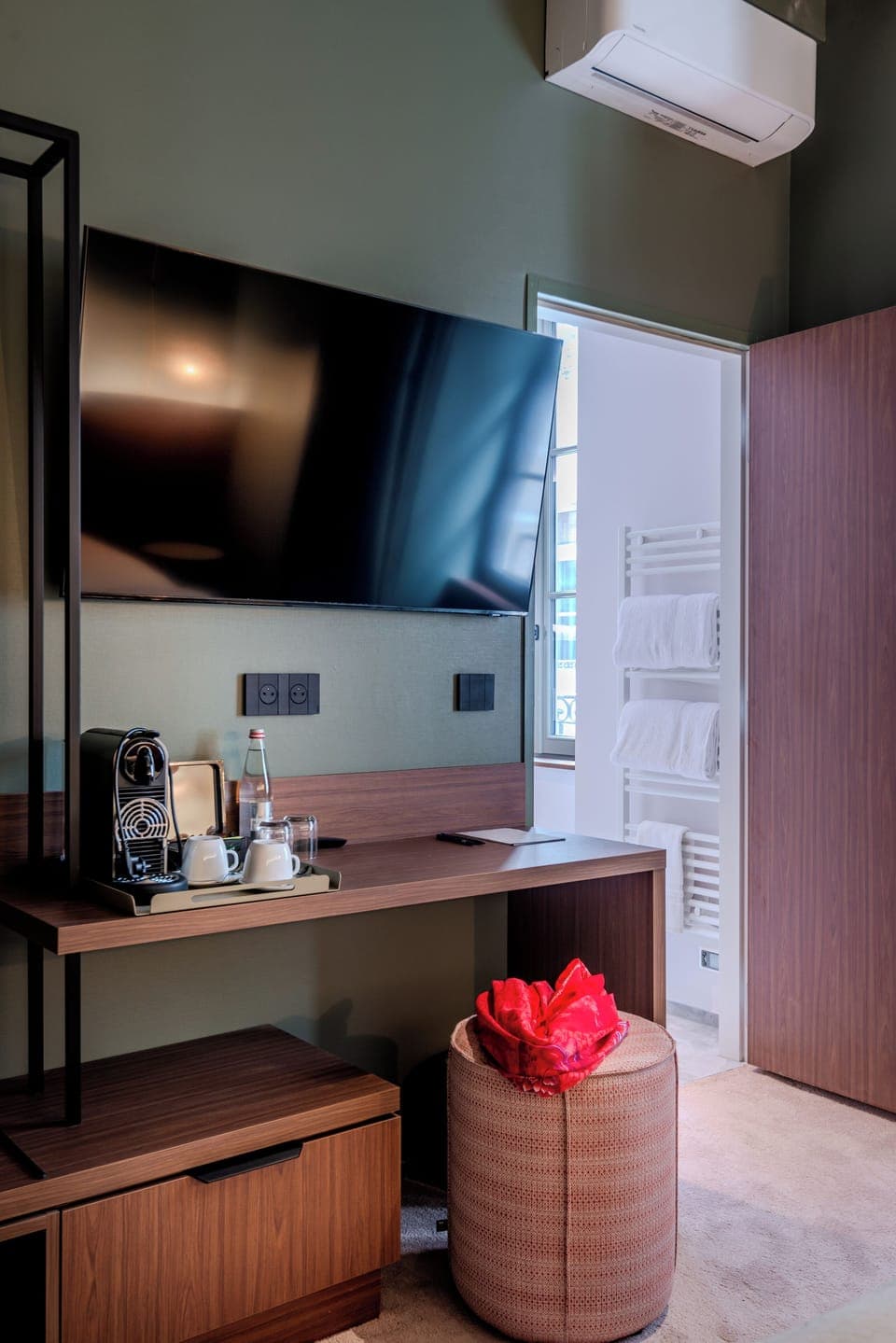 Comfort Room | Premium bedding, laptop workspace, blackout drapes, soundproofing