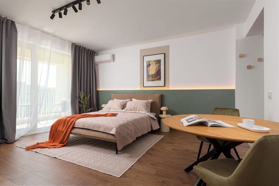 Superior Apartment, Balcony, City View | 1 bedroom, desk, laptop workspace, blackout drapes