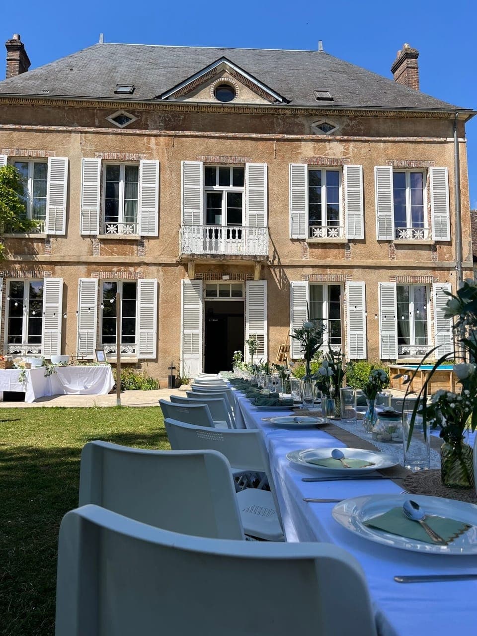 Outdoor banquet area