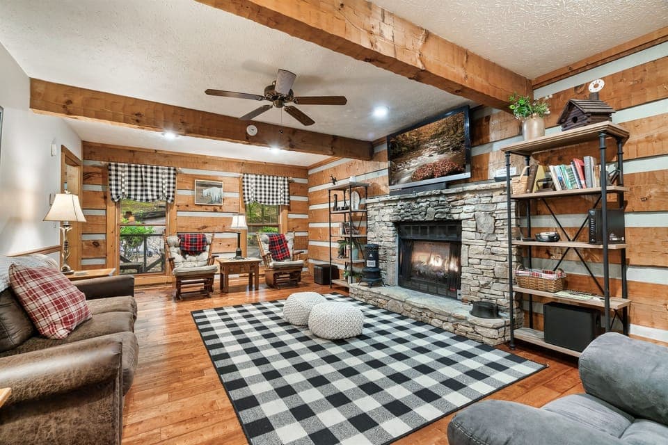 Curl up, unwind, and let the fireplace work its magic.