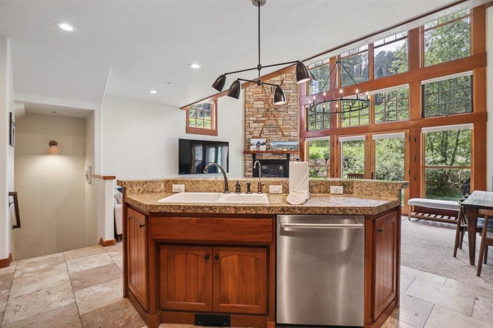 Kitchne overlook into Main Living and Dining Spaces