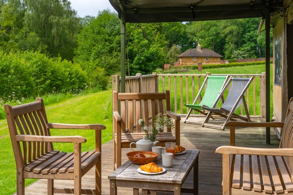 Each tent has a private decking area