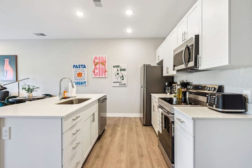 As you step into the kitchen, the clean lines and functional design make you eager to start cooking your favorite dishes.