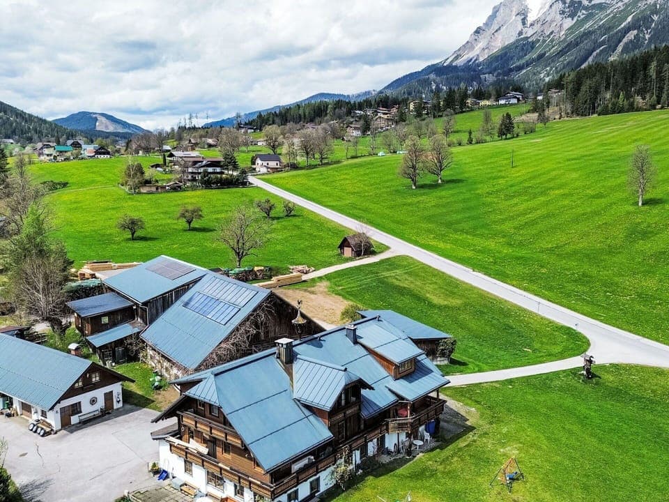 Mountainous Landforms, Grass, Mountain, House, Landscape, Highland, Hill, Grassland, Mountain Range, Rural Area