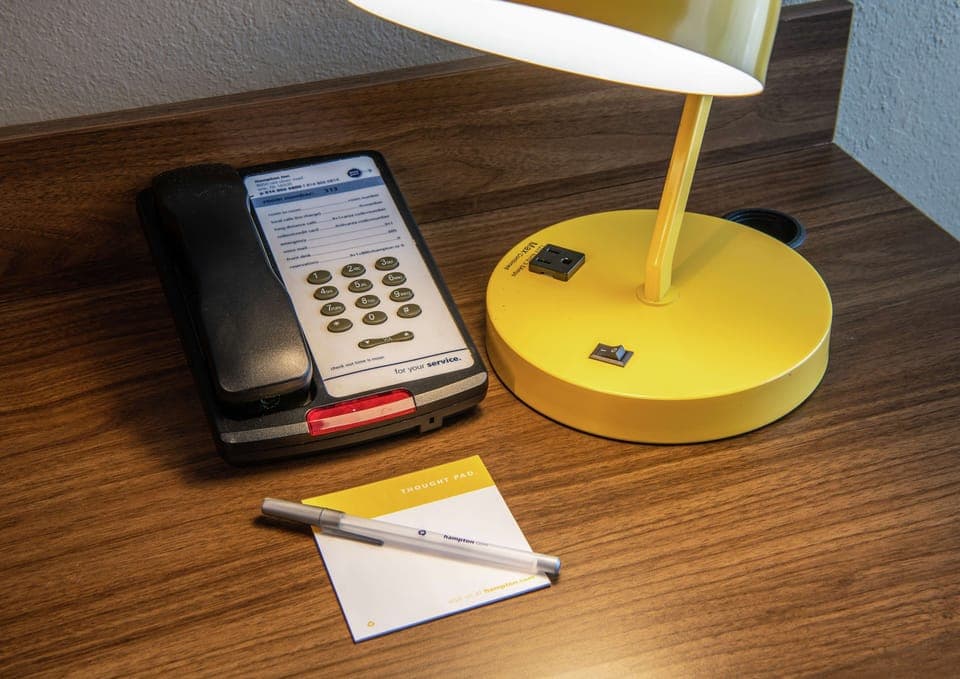 Premium bedding, pillowtop beds, desk, laptop workspace