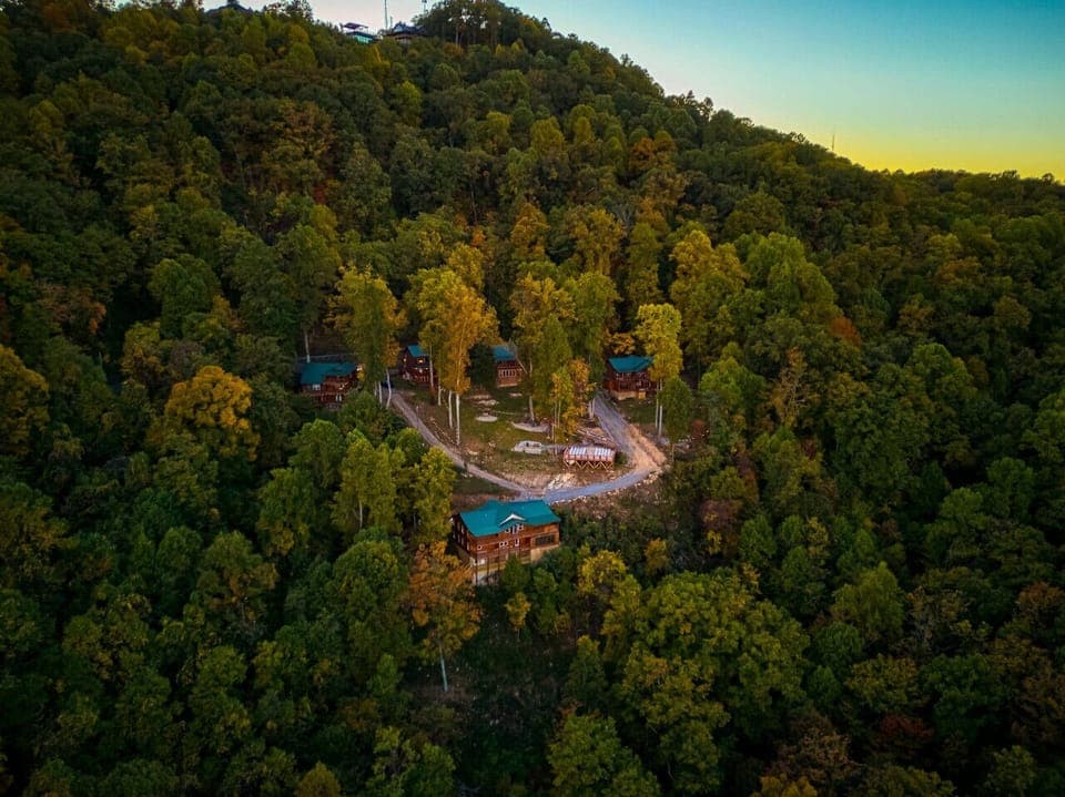 In this resort, experience Smoky Mountain serenity from your private cabin with panoramic views at every turn.