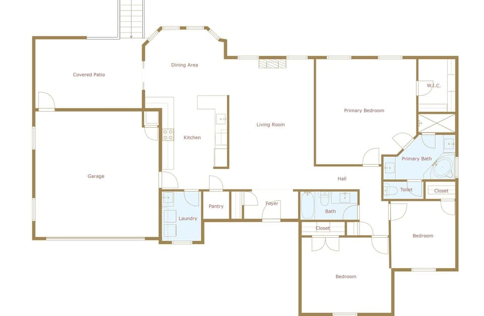The layout of the home.