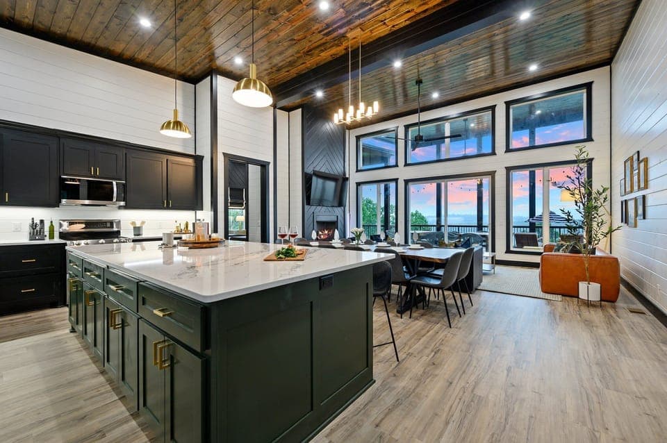 Whether you're chopping veggies or sipping wine, the island is where everyone gathers to share and laugh.