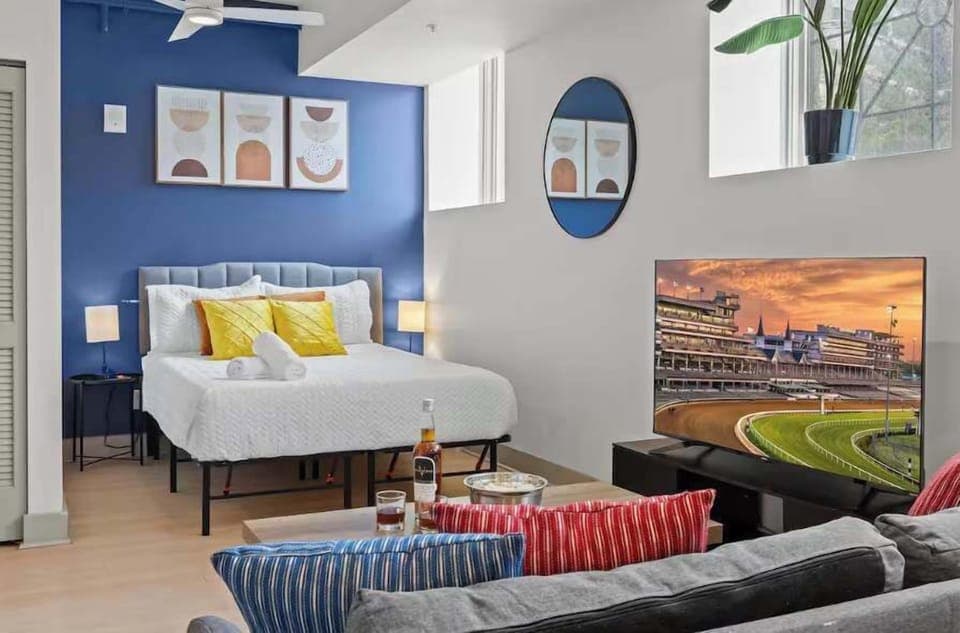 Unit #108- Bed and living space