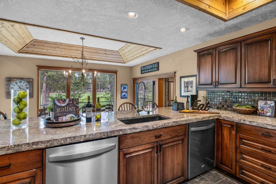 View from upstairs Full Kitchen