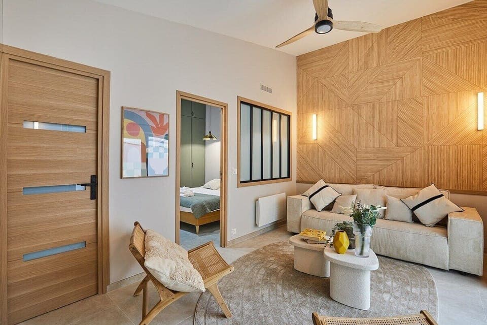 Salon avec canape lit