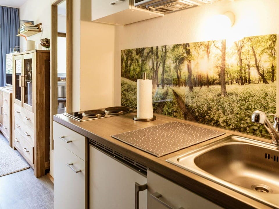 Interior Design, Countertop, Plumbing Fixture, Sink, Furniture, Tap, Kitchen, Room, Plumbing, Cabinetry