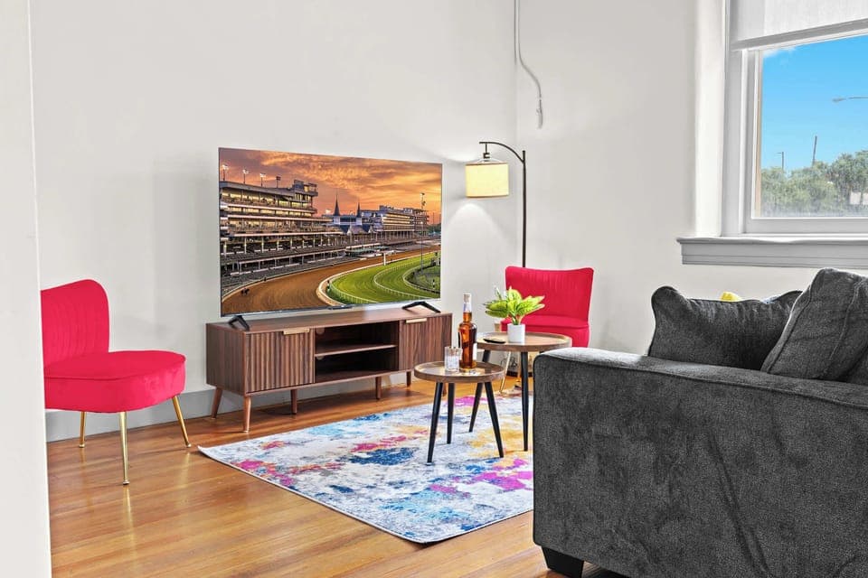 Living Room: Relax and unwind in the cozy living area—perfect for movie nights, conversations, or a quiet moment to yourself."