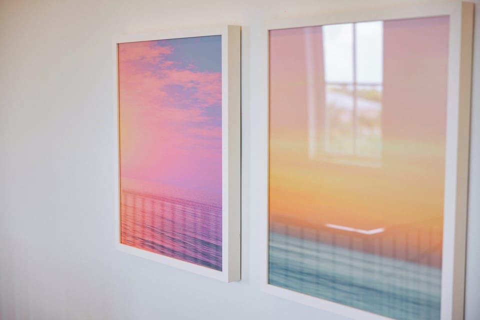 Sunset pictures on upstairs wall