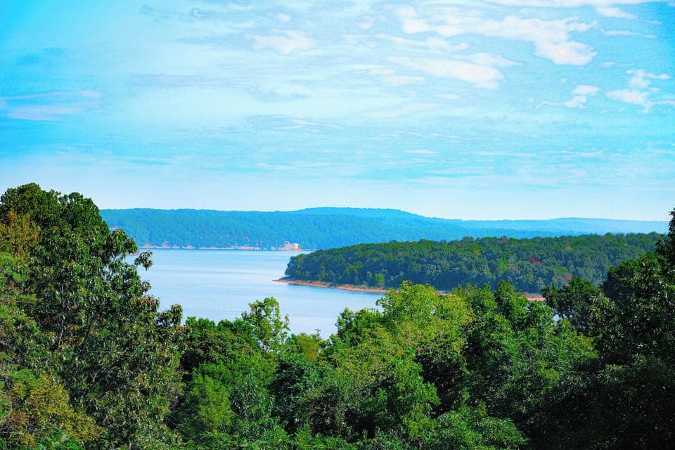 Take in the amazing views of Beaver Lake from the upstairs balcony