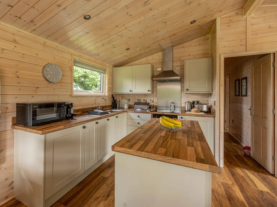 Open plan kitchen with a large island