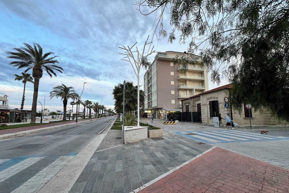 The building centrally located at the beach front of Roseto 