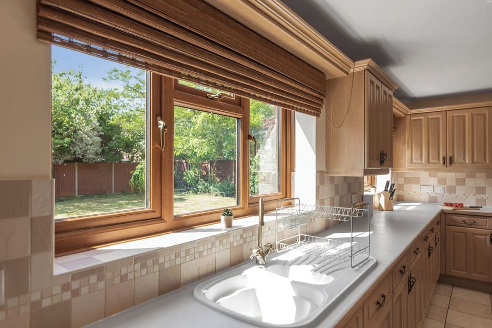 Kitchen sink with a nice view of the backyard