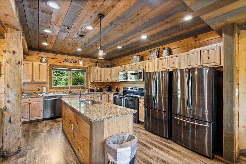 Fully equipped kitchen with modern appliances