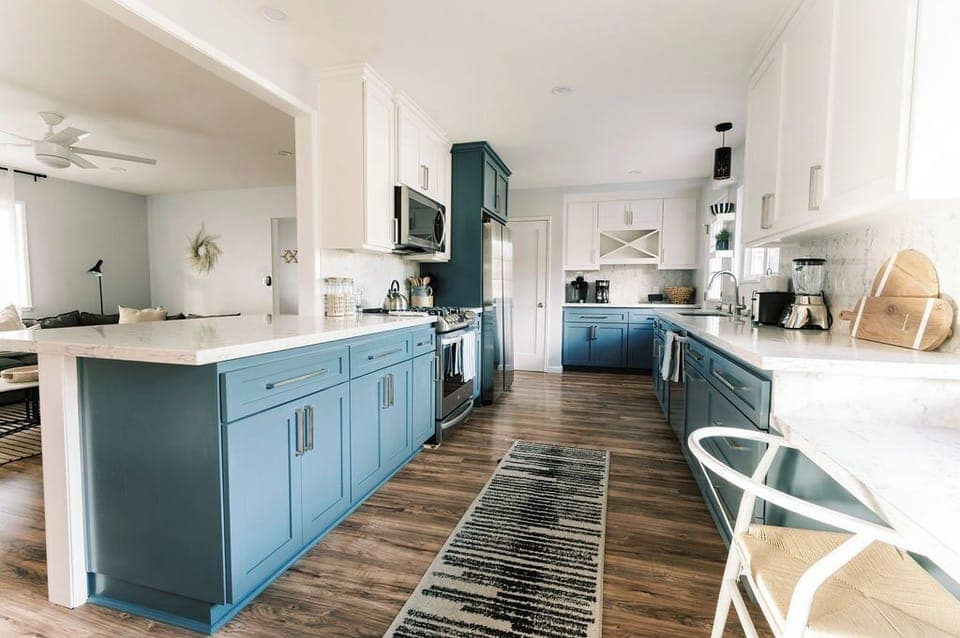 Spacious Kitchen with Stainless Steel Appliances.