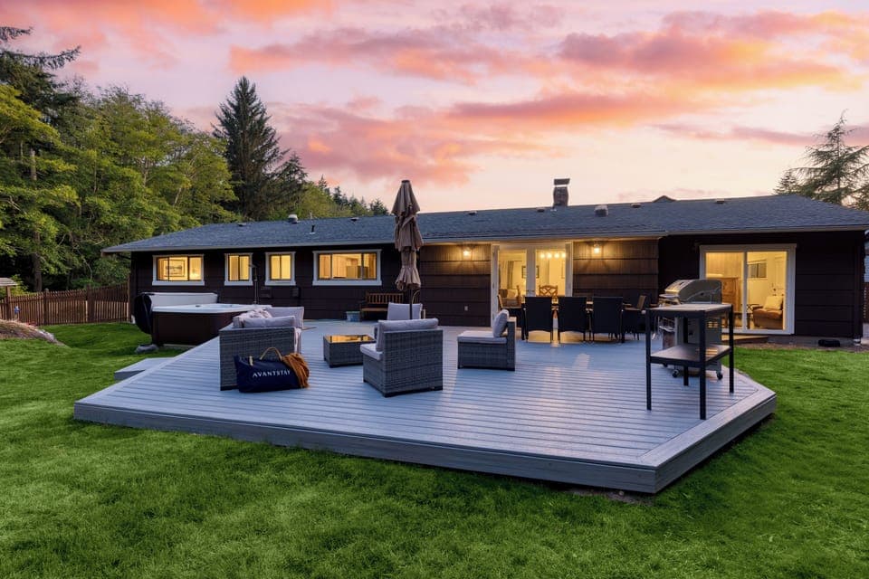 Grill and lounge deck perfect for outdoor gatherings.