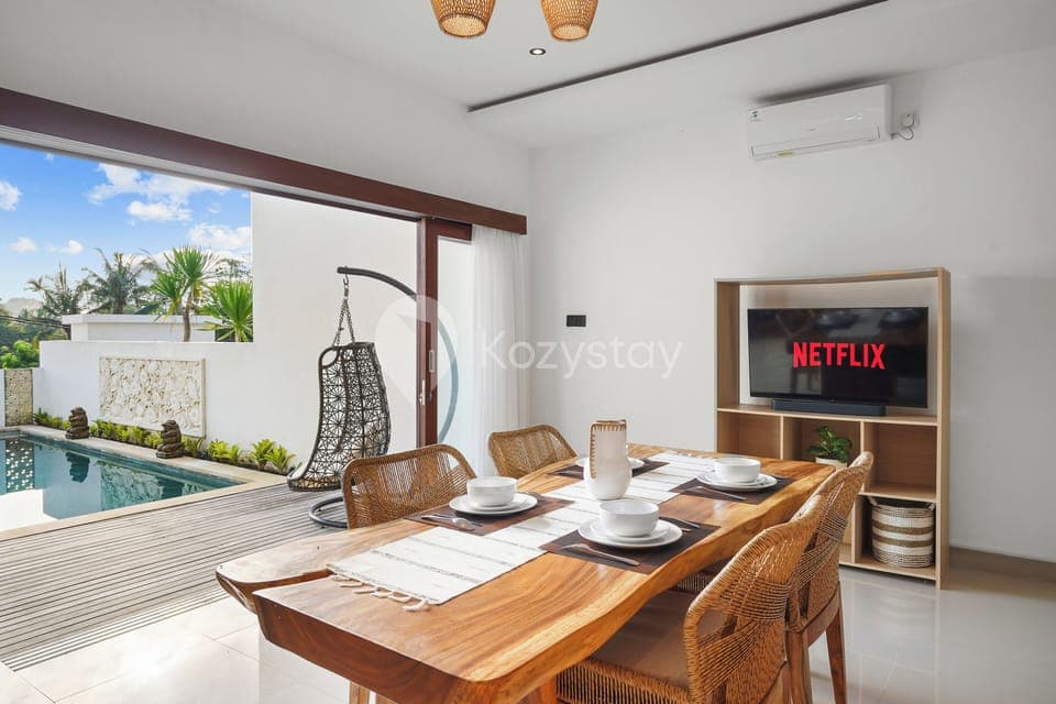 Villa, 3 Bedrooms, Garden View | Living area | 43-inch Smart TV with cable channels, Netflix, streaming services