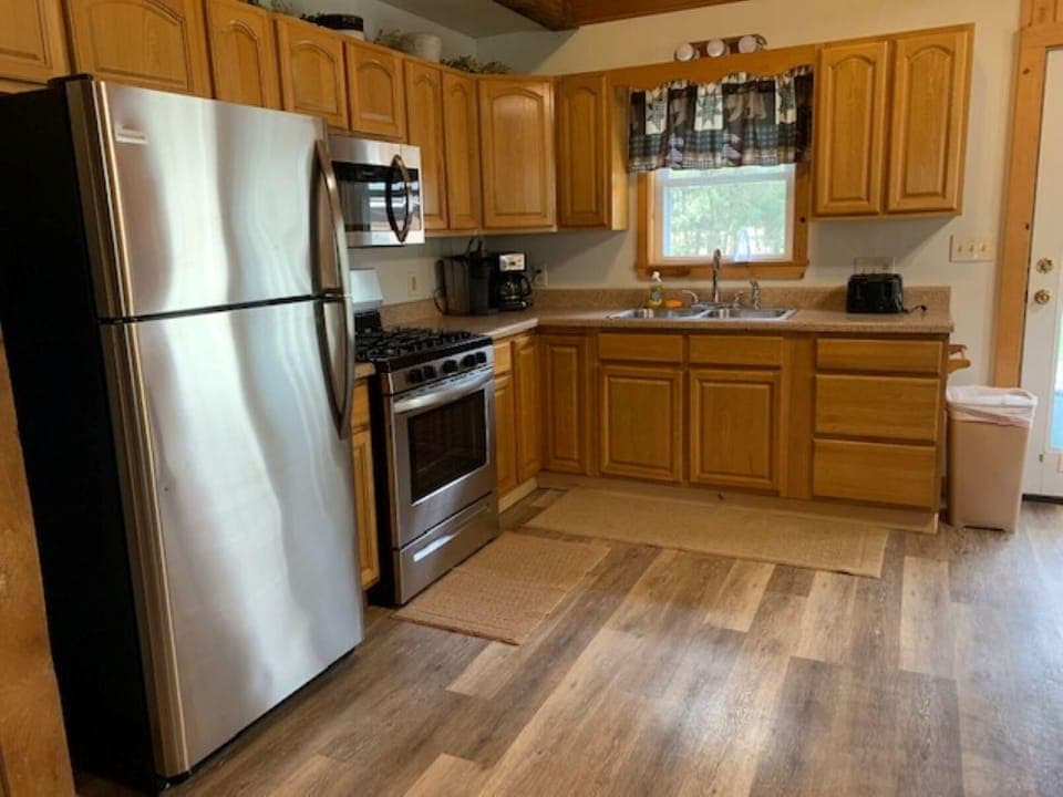 Kitchen with stainless steel appliances