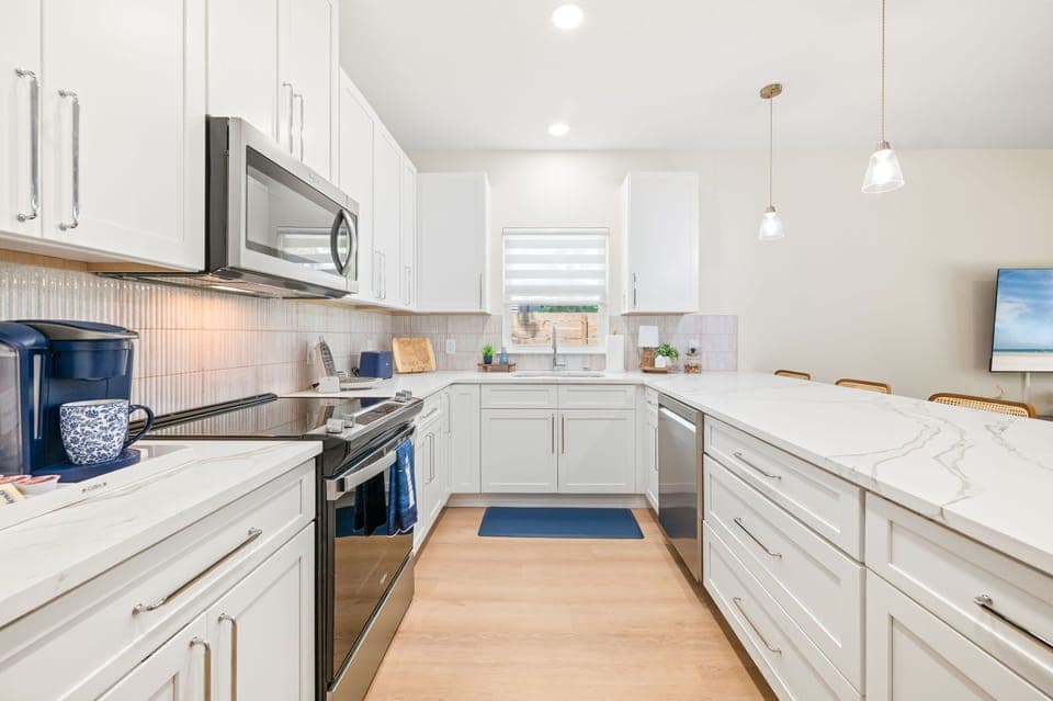 Make yourself at home with our kitchen fully stocked with everything you need