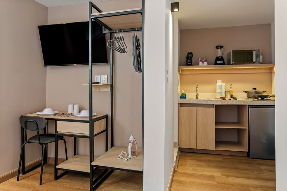 Premium Studio Suite | Down comforters, memory foam beds, desk, laptop workspace