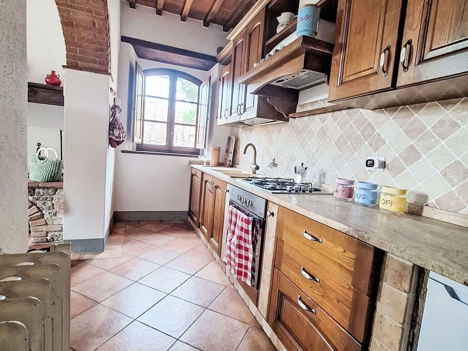 Kitchen, Countertop, Flooring, Interior Design, Wood, Furniture, Cabinetry, Floor, Major Appliance, Kitchen Appliance