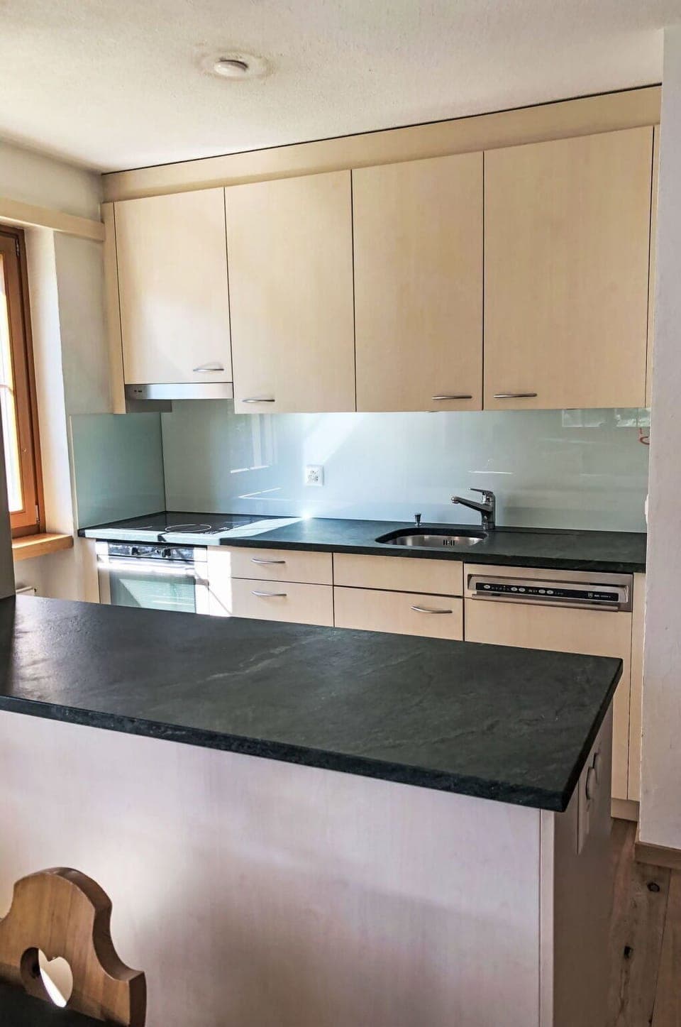 Countertop, Kitchen, Flooring, Cabinetry, Furniture, Kitchen Appliance, Wood, Interior Design, Floor, Kitchen Sink